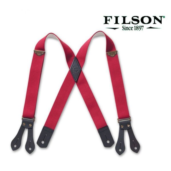 フィルソン タブ サスペンダー（レッド）/Filson Tab Suspenders(Red 