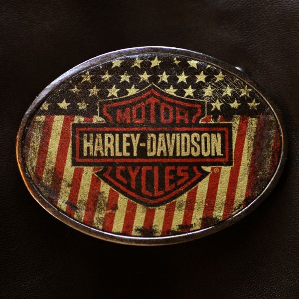 ハーレー ダビッドソン ベルト バックル（アメリカ国旗）/Harley ...