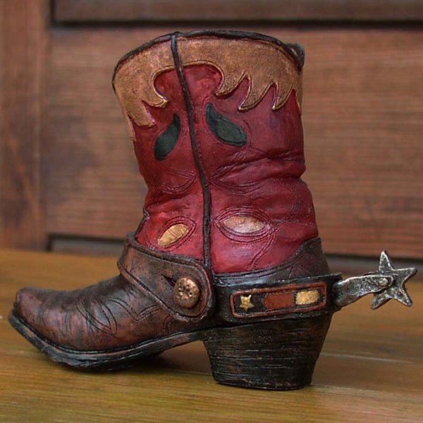 ウエスタンブーツ型 ペンホルダー（レッド）/Western Boot Pen Holder ログホームデコ