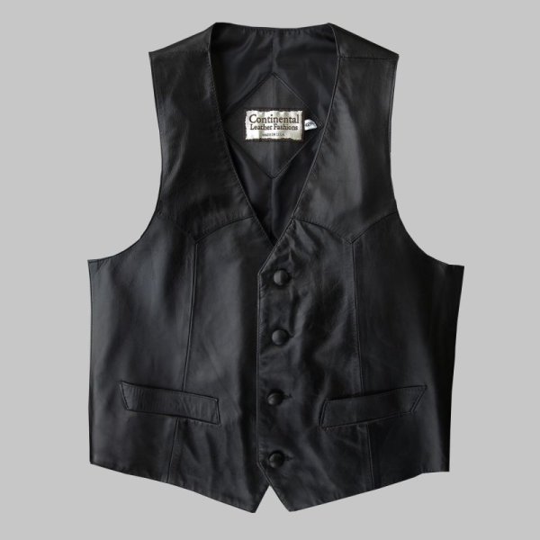 コンチネンタル レザー ウエスタン レザーベスト（ブラック）/Continental Leather Fashions Western Leather  Vest(Black) ベスト