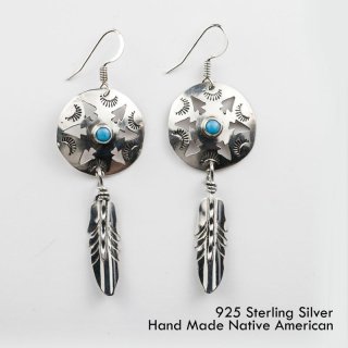 インディアンジュエリー ナバホ族 フェザー ピアス/Native American Navajo Sterling Silver Feather  Earrings ピアス・イヤリング・バレッタ・ヘアーゴム・カチューシャ