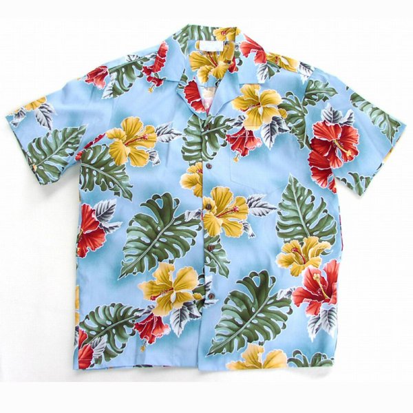 アロハシャツ・トロピカルハイビスカス ブルーハワイ/Aloha Shirt 半袖 