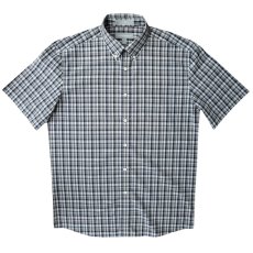 画像2: エバグリーン 半袖 シャツ（ブルー・グレー）/Evergreen Plaid Shortsleeve Shirt (2)