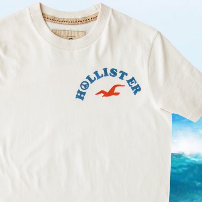 画像1: ホリスター 半袖 Tシャツ ハイビスカス ナチュラル/Hollister Short Sleeve T-Shirt LAGUNA BEACH HAN TEN HCO SO CALIF