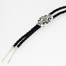 画像2: アメリカインディアン  ナバホ族 ハンドメイド シルバー&ターコイズ ボロタイ/Navajo Sterling Silver&Turquoise Bolo Tie (2)