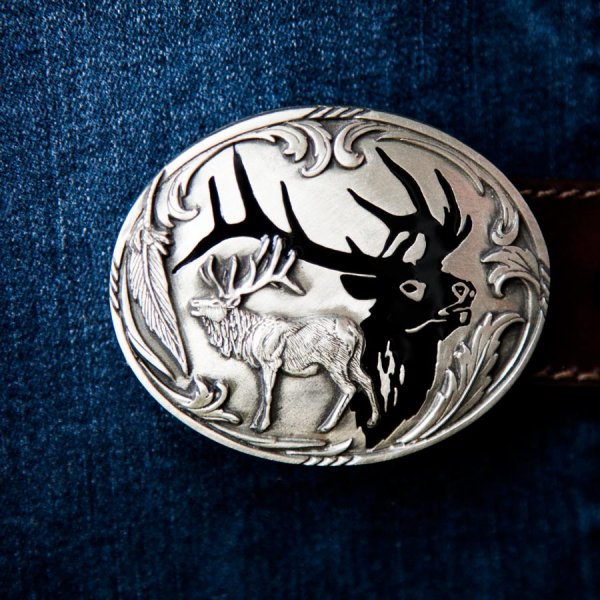 Elk popular spur belt buckle