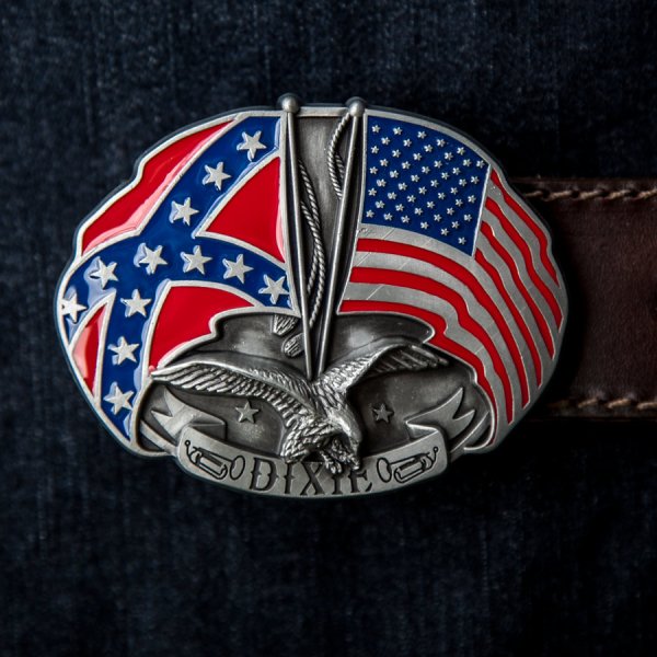 ディキシーランド（南軍旗・星条旗・アメリカンイーグル）ベルト バックル/DIXIE Belt Buckle ウエスタンベルト・バックル