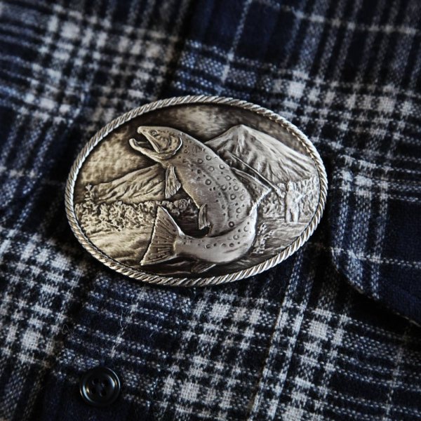 モンタナシルバースミス アウトドア ベルト バックル ワイルド トラウト/Montana Silversmiths Wild Trout Carved  Belt Buckle ウエスタンベルト・バックル