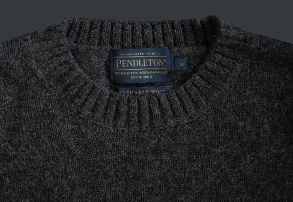 ペンドルトン シェトランド ウール セーター（ブラック ヘザー）/Pendleton Shetland Wool Sweater Black  Heather セーター・カーディガン・ガウン