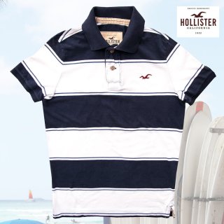 ホリスター 刺繍ロゴ 半袖 ポロシャツ ネイビー/Hollister Short Sleeve Polo Shirt(Navy) 半袖シャツ・Tシャツ