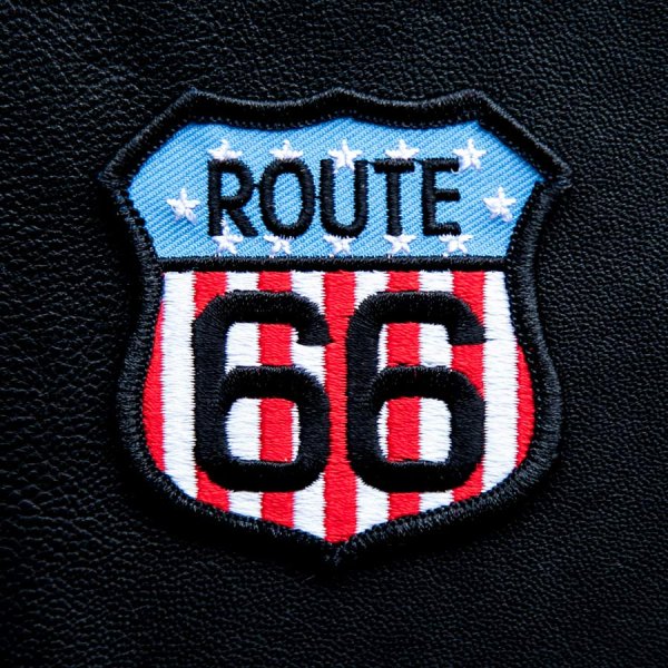 ワッペン ルート66 星条旗/Patch Route 66 ピンバッジ・ワッペン・ステッカー・マグネット