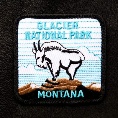 画像1: ワッペン 刺繍 モンタナ州 グレイシャーナショナルパーク マウンテンゴート/Patch Glacier National Park Montana