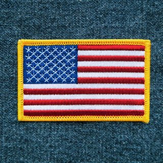 ワッペン アメリカ国旗 星条旗 8.5cm×5.1cm/Patch ピンバッジ 