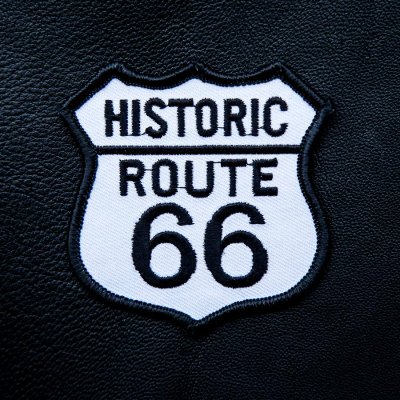 画像1: ワッペン ヒストリック ルート66 ブラック・ホワイト/Patch Historic Route 66