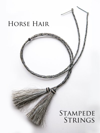 画像1: ホースヘアー 馬毛 スタンピード ストリングス グレー（ハット用あごひも）/Horse Hair Stampede Strings