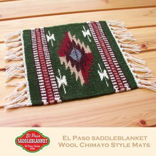 エルパソサドルブランケット サウスウエスト チマヨデザイン ウールラグ マット コースター（16cmx16cm）/El Paso  Saddleblanket Wool Mats Coasters キッチンu0026テーブルウエアー