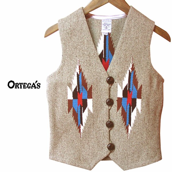 オルテガ チマヨ ベスト 32・100%ウール手織り/CHIMAYO ORTEGA'S HAND WOVEN 100% ALL WOOL  VEST(Women's) レディースウェア