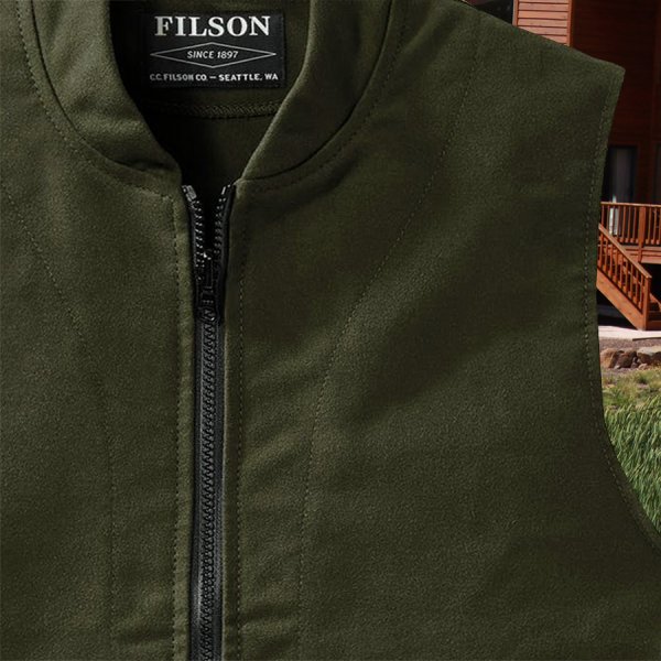 フィルソン モールスキン ベスト ライナー（ダーク オリーブ）XS/Filson Moleskin Vest Liner(Dark Olive) ベスト