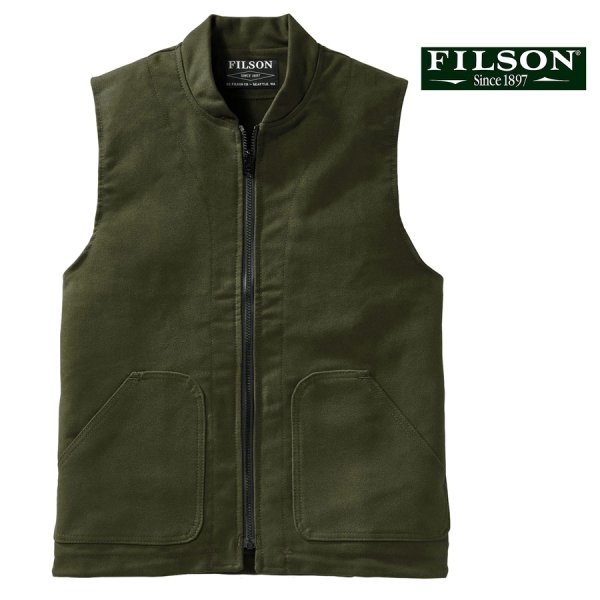 フィルソン モールスキン ベスト ライナー（ダーク オリーブ）XS/Filson Moleskin Vest Liner(Dark Olive) ベスト