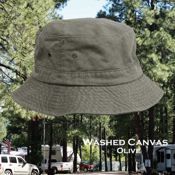 ドーフマン パシフィック ウォッシュド コットン キャンバス バケット ハット（オリーブ）/DPC Dorfman Pacific Washed  Canvas Bucket Hat(Olive) ウールハット・レザーハット・コットンハット