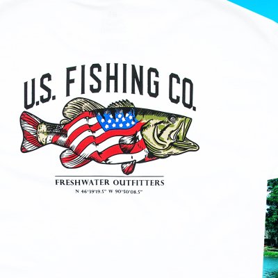 画像2: アメリカン フィッシング 星条旗 半袖 Tシャツ（ホワイト）M/U.S. Fishing Short Sleeve T-shirt(White)