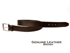 画像2: 38mm ブラウン レザーベルト /1 1/2" Genuine Leather Belt(Brown) (2)