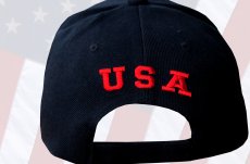 画像3: USA アメリカ国旗・アメリカンイーグル 刺繍 キャップ（ブラック ）/U.S.A &American Eagle Cap(Black) (3)