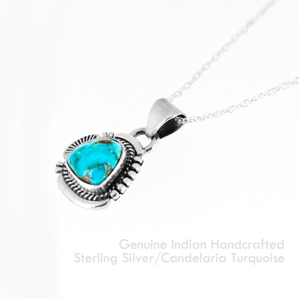 ナバホ インディアン ネバダ州 キャンデラリア ターコイズ スターリングシルバー ペンダント トップ/Navajo Candelaria  Turquoise Sterling Silver Pendant ペンダント・ネックレス・ブローチ・ターコイズ石・ジュエリーパーツ