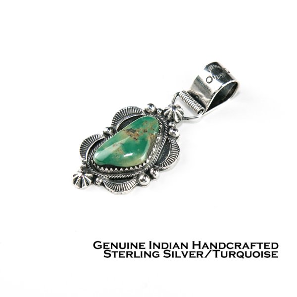 ナバホ インディアン ネバダ州 キャリコレイク ターコイズ スターリングシルバー ペンダント トップ/Navajo Calico Lake  Turquoise Sterling Silver Pendant ペンダント・ネックレス・ブローチ・ターコイズ石・ジュエリーパーツ