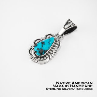 ネイティブアメリカン ナバホ族 スリーピングビューティー ターコイズ スターリングシルバー ペンダント トップ/Native American Navajo  Sleeping Beauty Turquoise Sterling Silver Pendant ペンダント・ネックレス・ブローチ・ターコイズ石・ ジュエリーパーツ