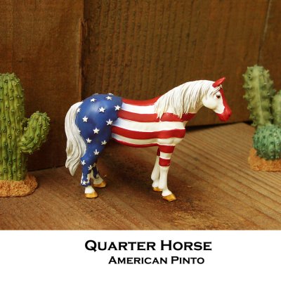 画像1: ペインテッド ホース  馬の置物 アメリカン クォーターホース 星条旗/Painted Horse American Quarter Horse American Pint