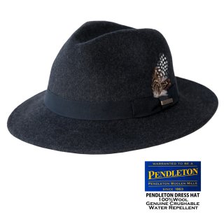 ペンドルトン ドレス ハット（ブラック）大きいサイズもあり/Pendleton Genuine Crushable Wool Felt Dress  Hat(Black) ウールハット・レザーハット・コットンハット