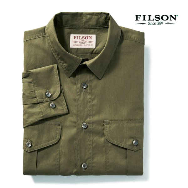 フィルソン フェザークロス シャツ（長袖・オリーブ）/Filson Longsleeve Feather Cloth Shirt (Olive) 長袖 シャツ