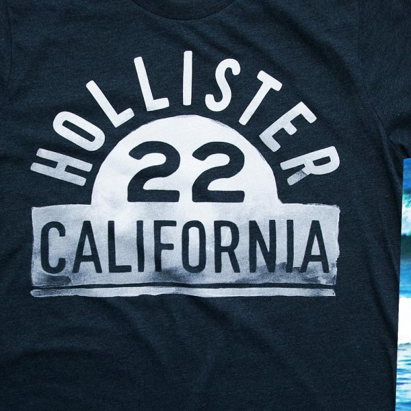 ホリスター 半袖 Tシャツ ダークブルー/Hollister Short Sleeve T-Shirt HOLLISTER 22 CALIFORNIA  半袖シャツ・Tシャツ