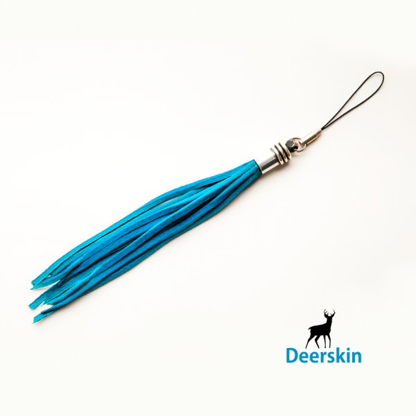 ディアスキン 鹿革 レザーストラップ（ターコイズ）/Genuine Deerskin Leather Strap(Turquoise)  キーホルダー・キーケース・ストラップ