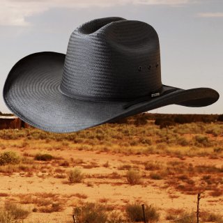 ベイリー ウエスタン ストロー ハット（ブラック）55cm〜56cm/Bailey Straw Cowboy Hat(Black) ストローハット ・メッシュハット