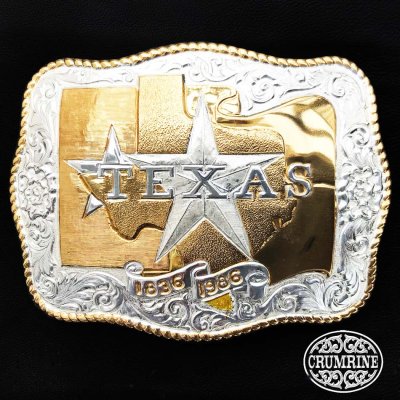 画像1: クラムライン ウエスタン ベルト バックル テキサス/Crumrine Western Belt Buckle Texas