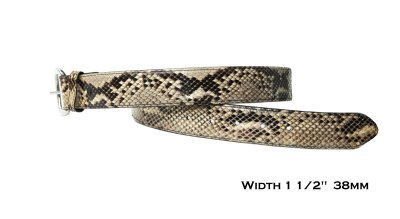 画像2: ダイアモンドパイソン ウエスタン レザー ベルト 38mm（ナチュラル）32/Diamond Python Leather Belt 1-1/2"(Natural)