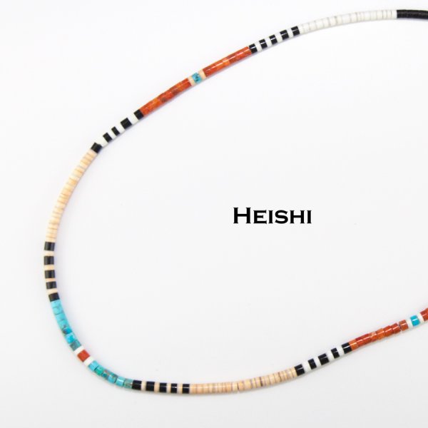 サントドミンゴ族 ケワプエブロ アメリカ インディアン ヒシ ビーズ ネックレス 44cm/Native American Santo Domingo  Kewa Pueblo Heishi Necklace ペンダント・ネックレス・ブローチ・ターコイズ石・ジュエリーパーツ