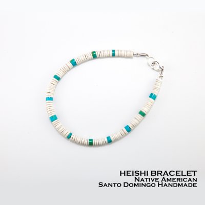 画像1: サントドミンゴ族 ケワプエブロ アメリカ インディアン ヒシ ビーズ ブレスレット 22cm/Native American Santo Domingo Kewa Pueblo Heishi Bracelet