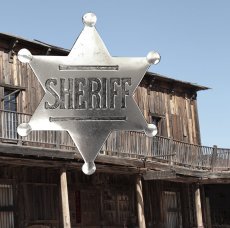 画像3: 保安官 バッジ アメリカ ウエスタン シェリフ バッジ 5.9cmxH6.7cm（アンティークシルバー）/Sheriff Badge(Silver) (3)