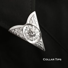 画像1: ウエスタン カラーチップ シルバー クリスタル カウボーイ ハット/Collar Tip w/ Cowboy Hat Silver  (1)