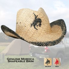 画像1: バッキングホース アウトドア カウボーイ ストローハット（ブラック/レッド）/Bronco Straw Hat (Black/Red) (1)