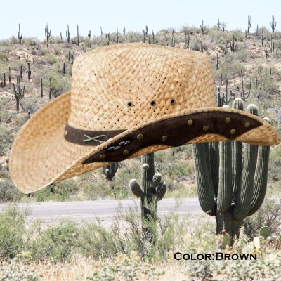 画像3: ウエスタン ストロー カウボーイ ハット コーヒーブラウンxブラック・ブラウン/Straw Cowboy Hat Coffee BrownxBlack/Brown