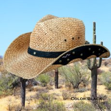 画像2: ウエスタン ストロー カウボーイ ハット コーヒーブラウンxブラック・ブラウン/Straw Cowboy Hat Coffee BrownxBlack/Brown (2)