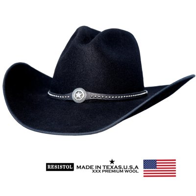 画像1: レジストル プレミアム ウール スター カウボーイ ハット（ブラック）/Resistol Premium Wool Cowboy Hat(Black)