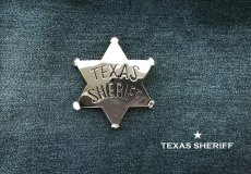 画像2: 保安官 バッジ アメリカ ウエスタン テキサス シェリフ バッジ 5.7cmxH6.4cm（シャイニーシルバー）/Texas Sheriff Badge(Silver) (2)