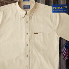 画像1: ペンドルトン 半袖 シャツ（タン）/Pendleton Plain Shortsleeve Shirt(Tan) (1)