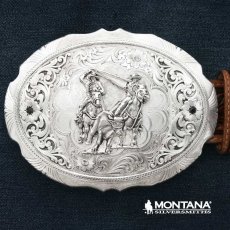 画像1: モンタナシルバースミス ウエスタン ベルト バックル チームローパー/Montana Silversmiths Belt Buckle (1)