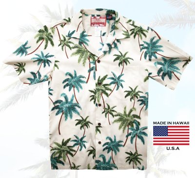 画像1: RJC ロバート・J・クランシー アロハシャツ ハワイアンシャツ パームツリー 椰子の木（アイボリー）/RJC ROBERT J. CLANCEY  Aloha Shirt Palm Tree(Ivory)